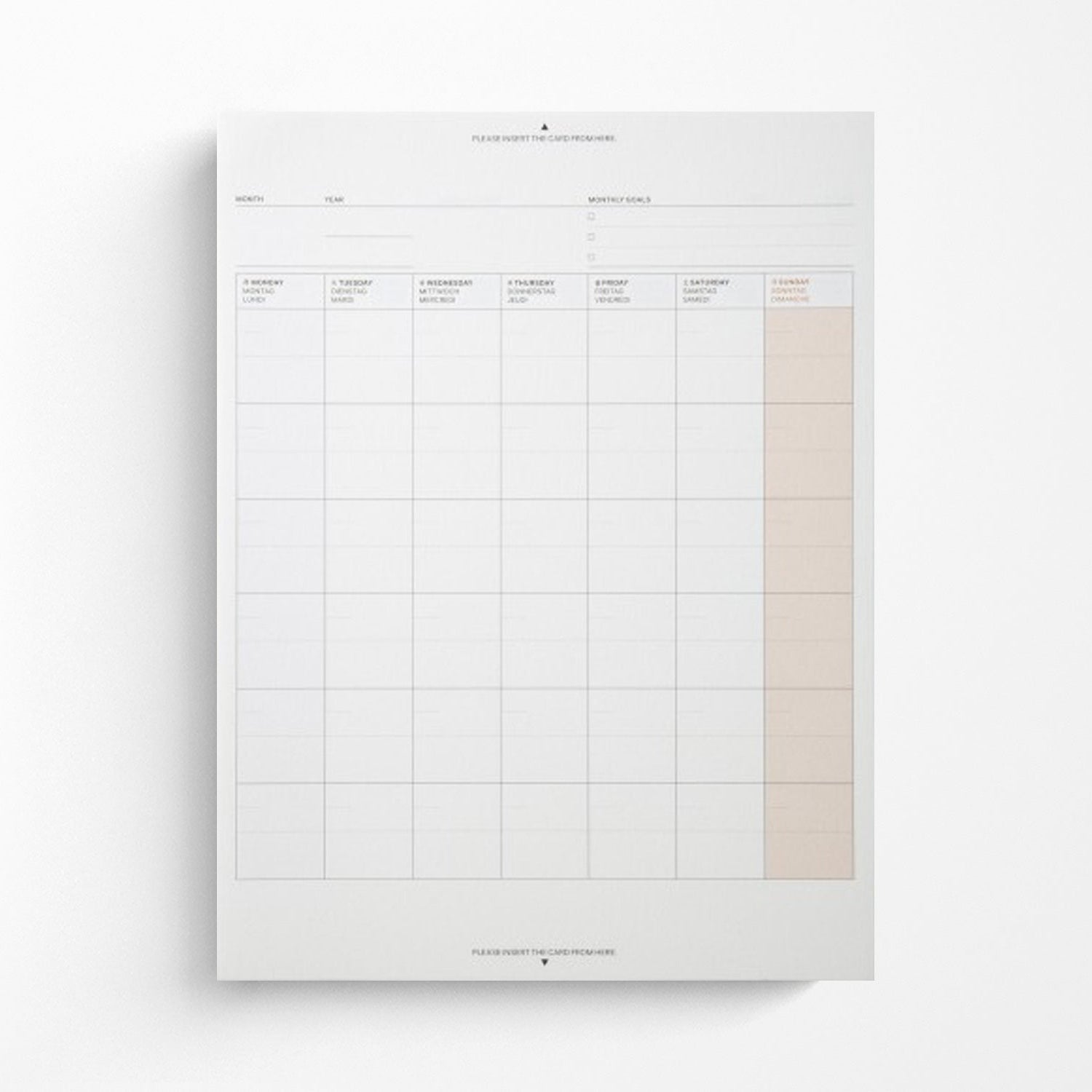 Undated Calendar Refill for A5 Laconic Fieldpad