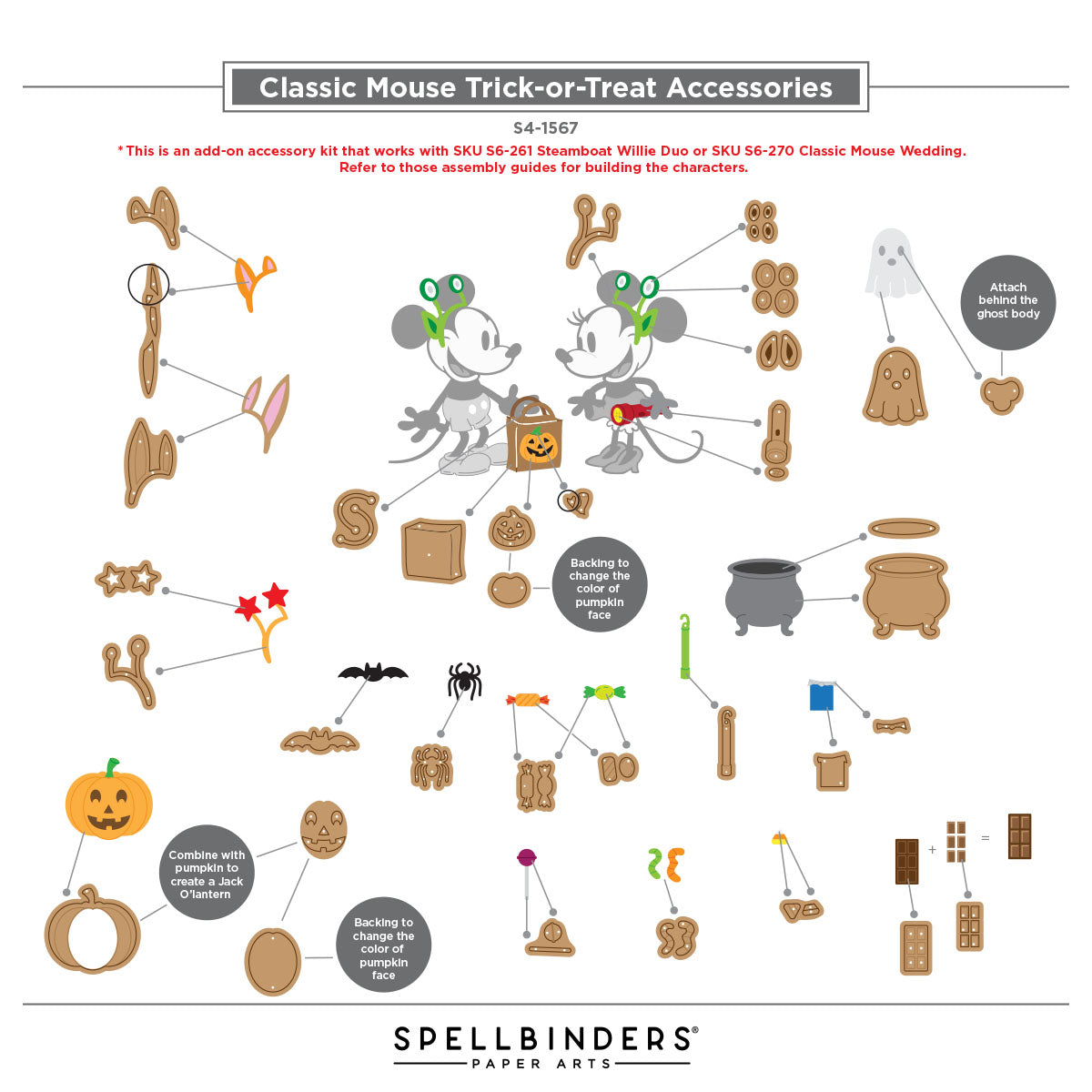 Classic Mouse Trick-or-Treat Accessories Etched Die Set