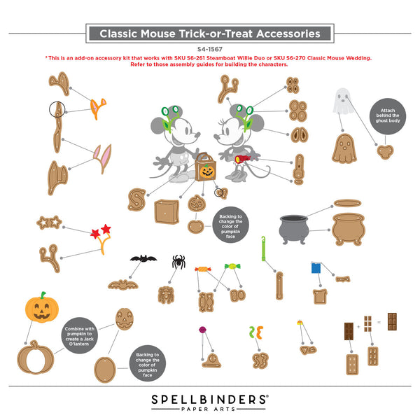 Classic Mouse Trick-or-Treat Accessories Etched Die Set