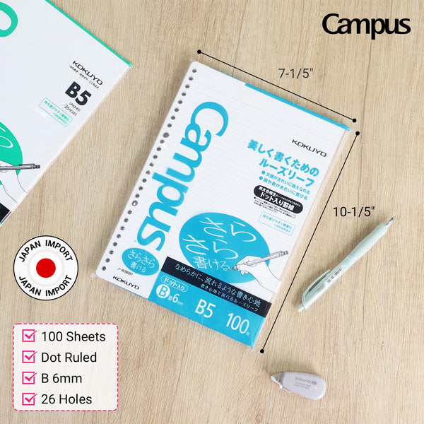 Campus B5 26-Hole Loose-Leaf Filler Paper