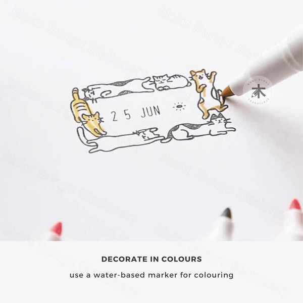 Cat Design Rotating Date Stamp