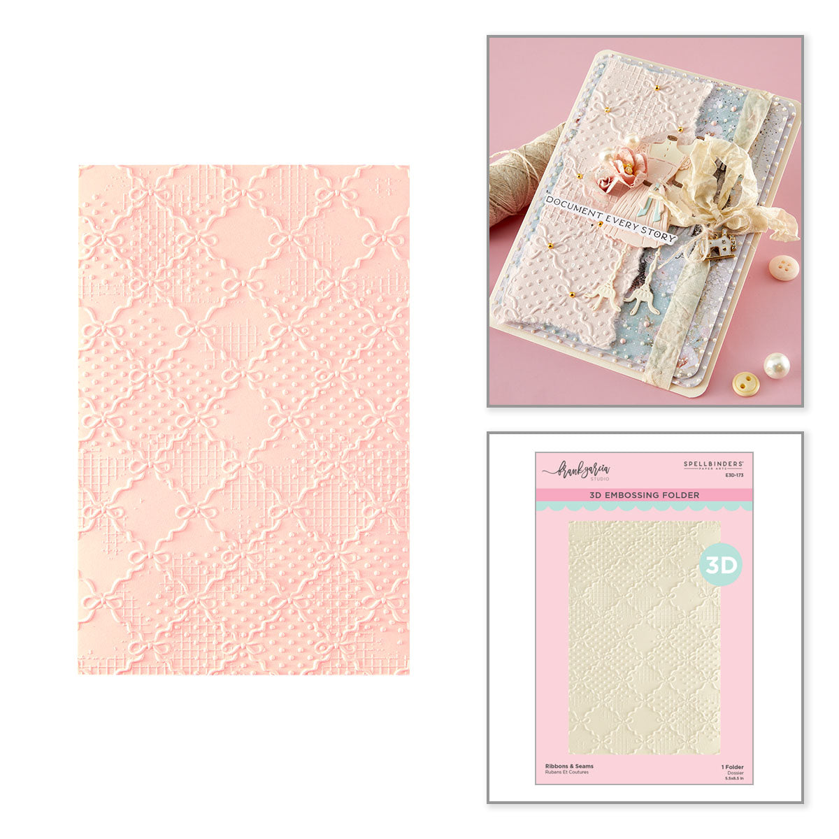 Ribbons & Seams 3D Embossing Folder | Frank Garcia