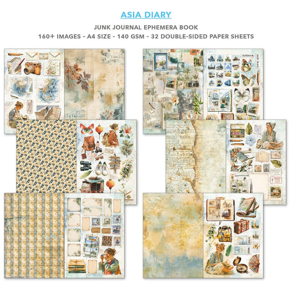 Asia Diary A4 Junk Journal & Ephemera Book
