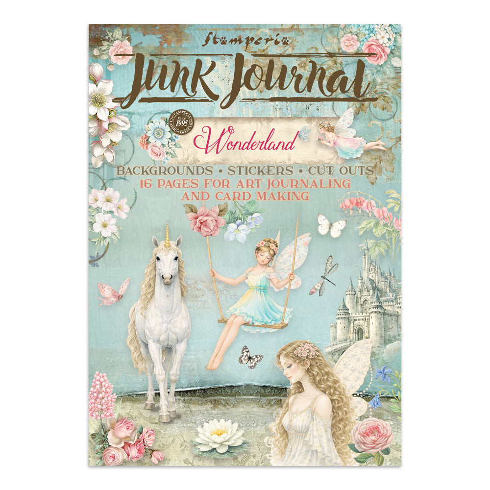 Wonderland Junk Journal Book | Backgrounds, Stickers, and Cut-outs