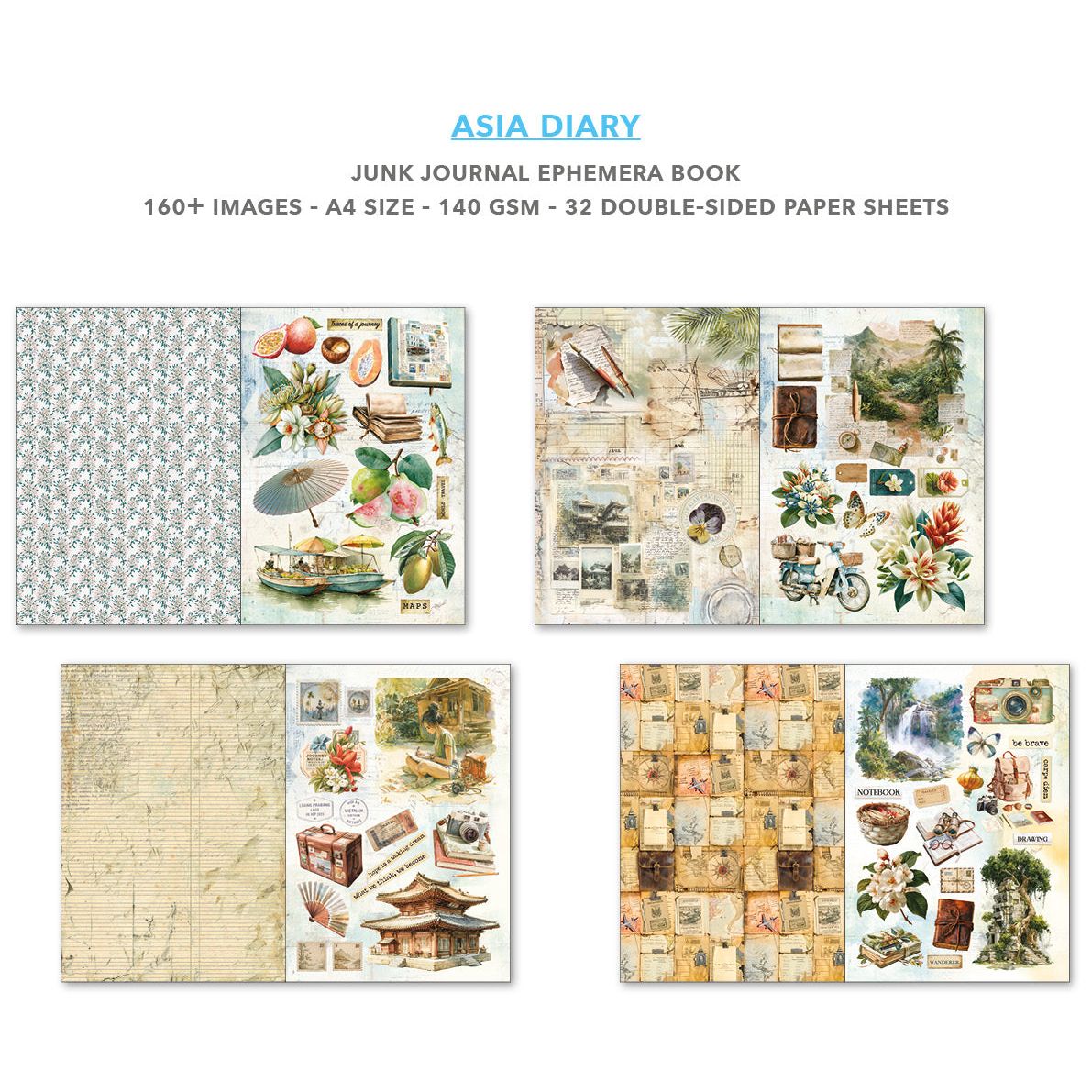 Asia Diary A4 Junk Journal & Ephemera Book