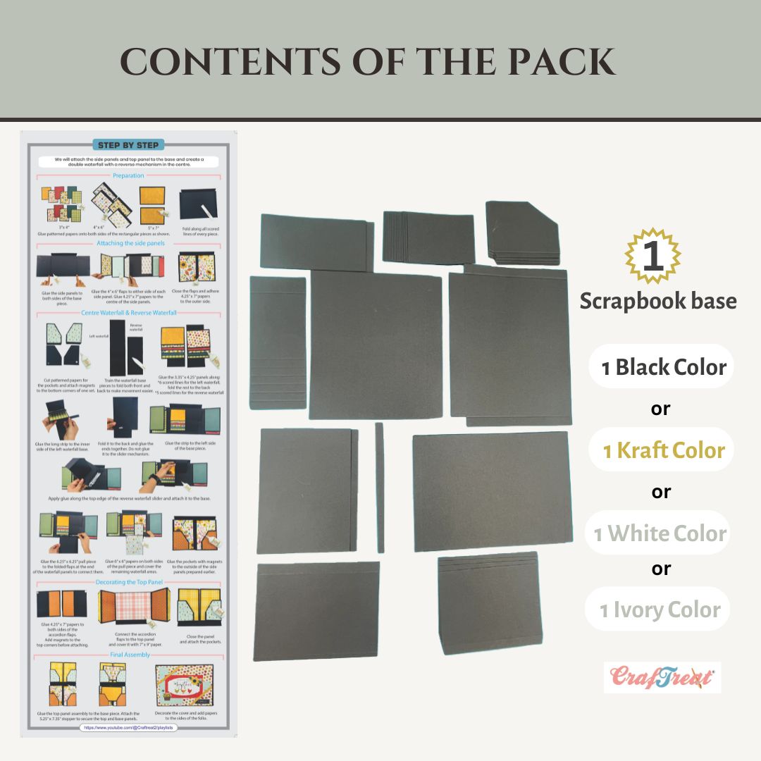 Black LapBook Folio Scrapbook Blank Precut Album Base