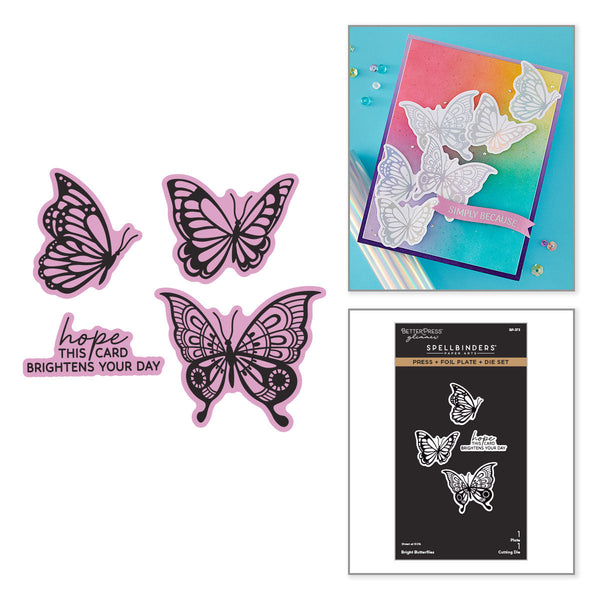 Bright Butterflies Press & Foil Plate + Die Set