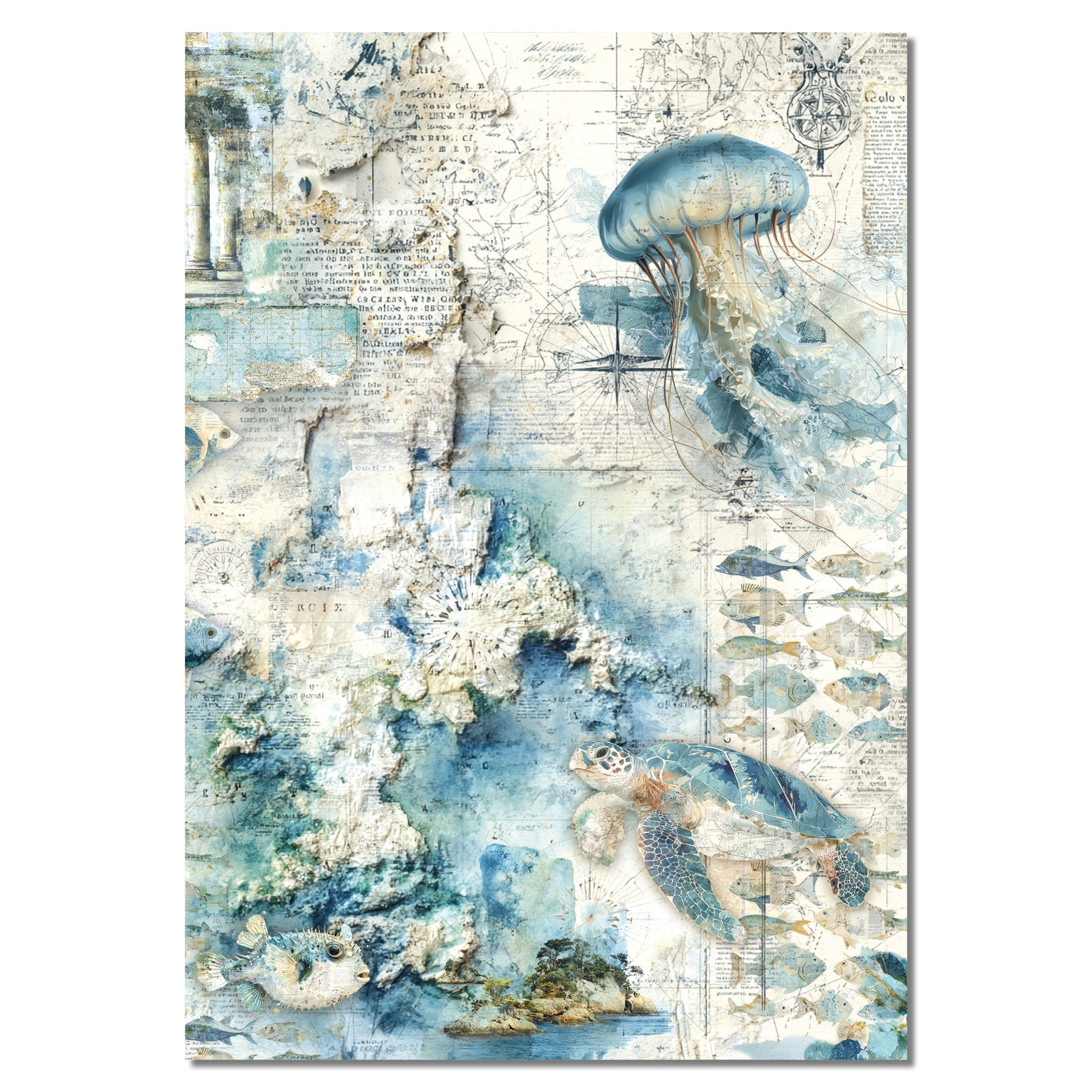 Edge of the Ocean A4 Mixed 4pc Rice Paper