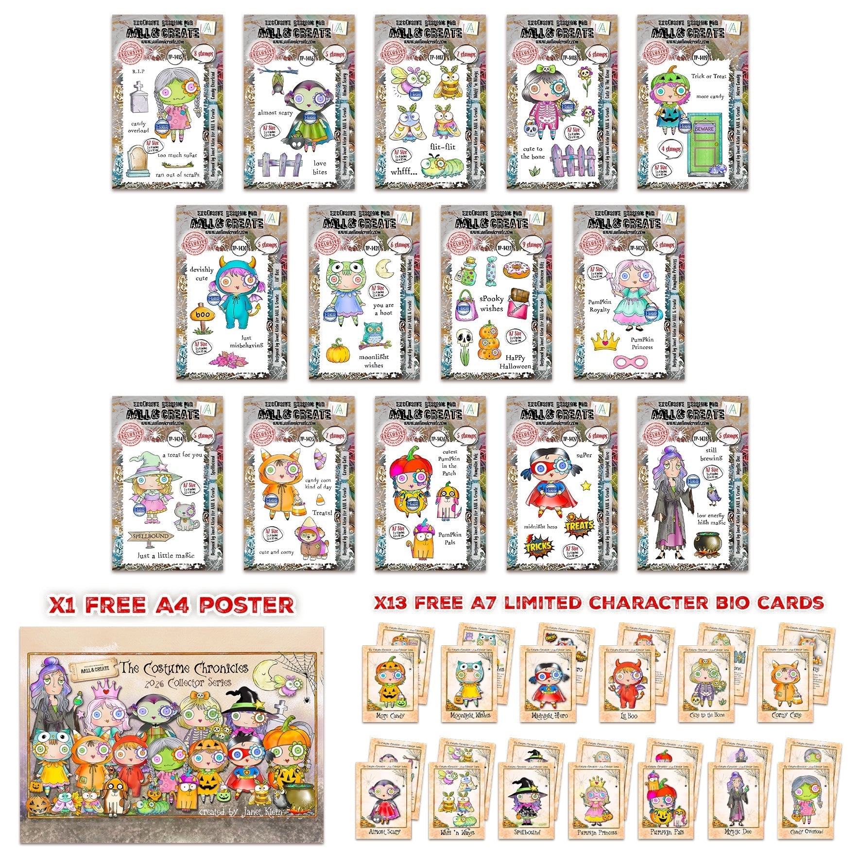 Costume Chronicles Halloween Stamp Bundle | Janet Klein