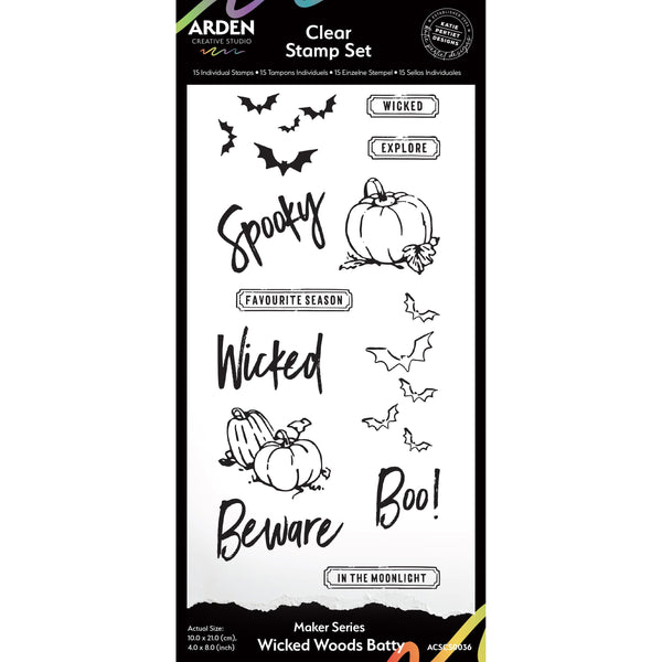 Batty 4x8 Clear Stamp Set | Wicked Woods