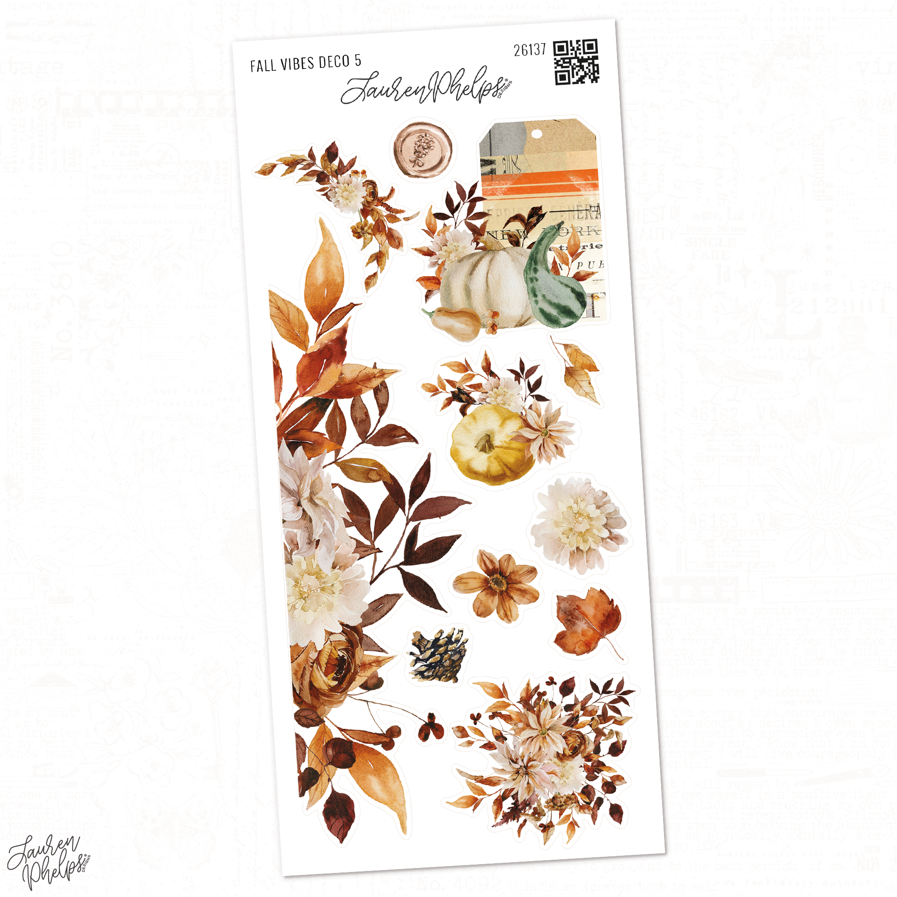 Fall Vibes Deco 5 Sticker Sheet