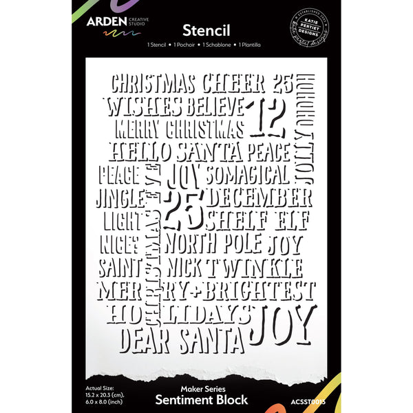 Sentiment Block 6x8 Stencil | Maker Series