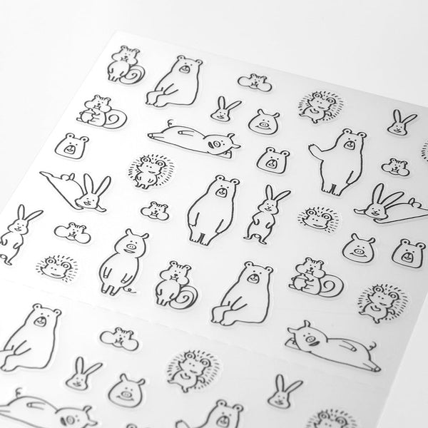 Chat Forest Animals 2590 Clear Sticker Sheet