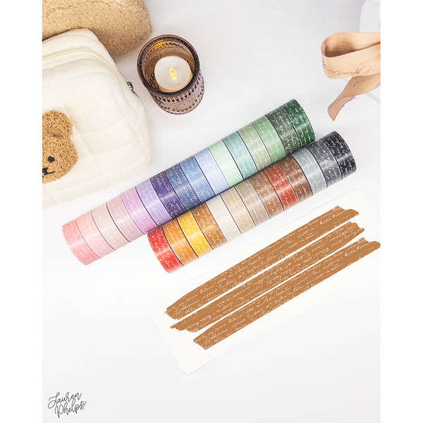 Blush French Text 15mm Washi