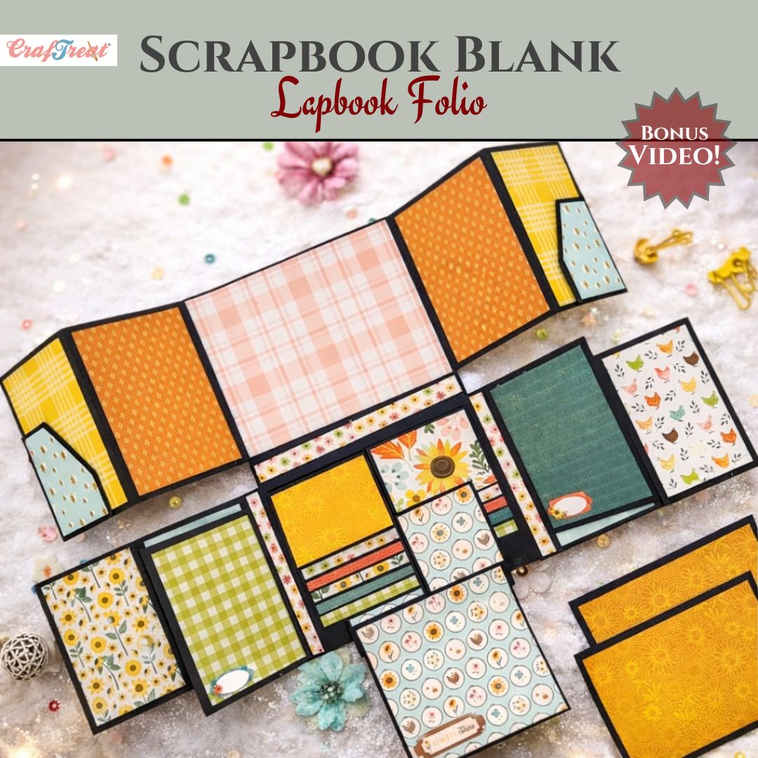 Black LapBook Folio Scrapbook Blank Precut Album Base