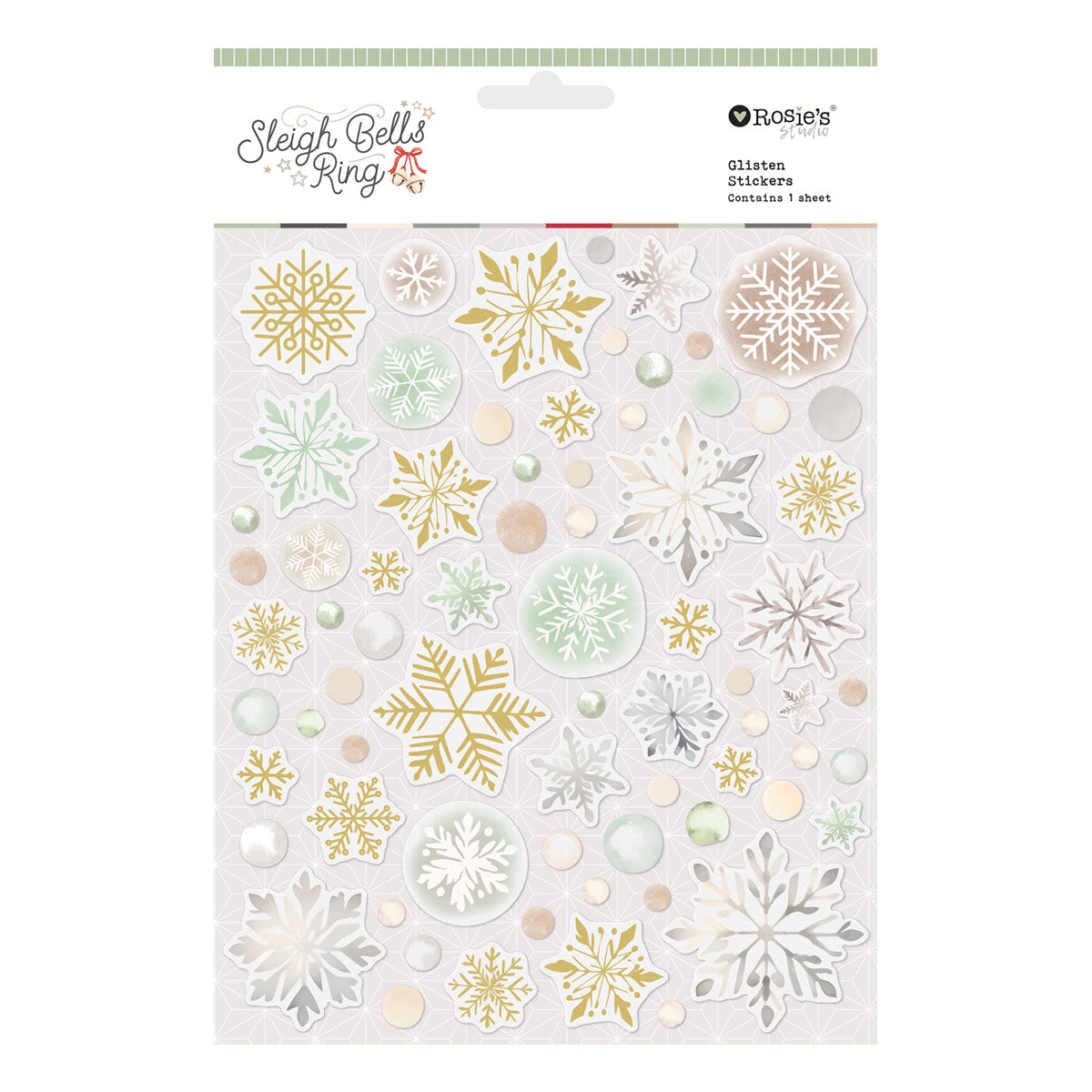 Sleigh Bells Ring Glisten Stickers
