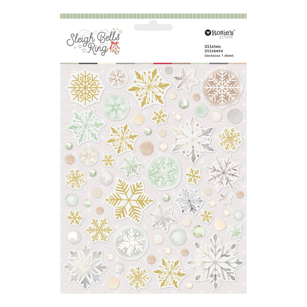 Sleigh Bells Ring Glisten Stickers