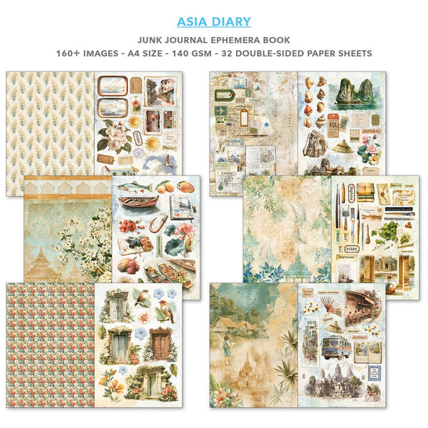 Asia Diary A4 Junk Journal & Ephemera Book