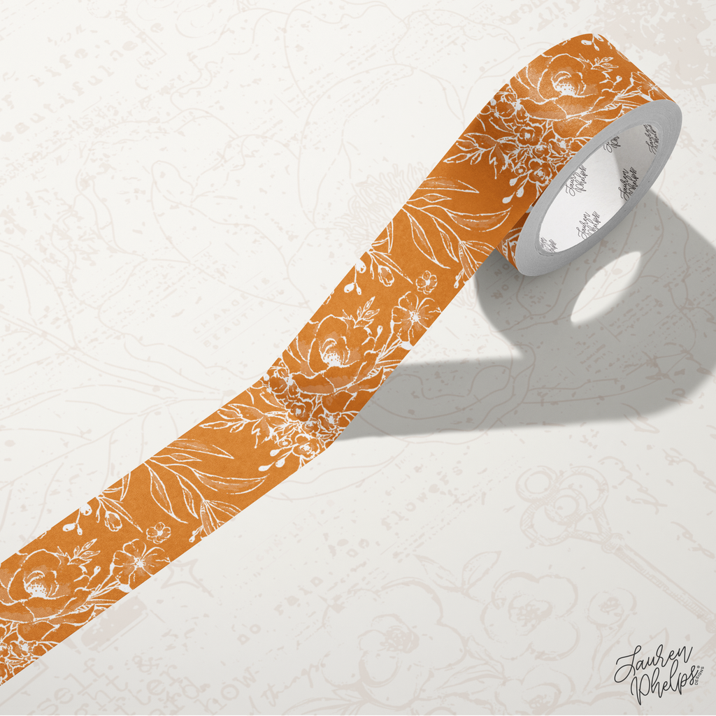Pumpkin Solid Floral Bloom 15mm Washi