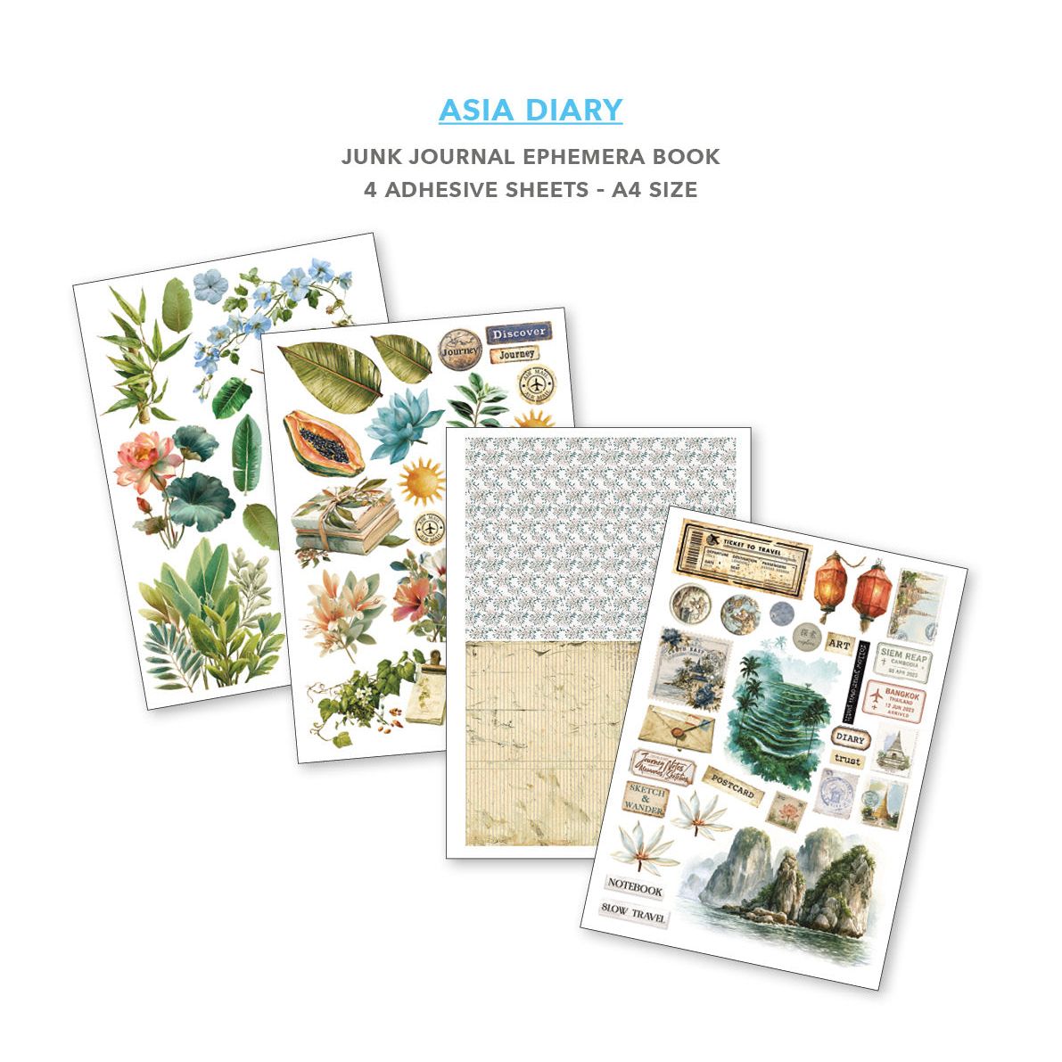 Asia Diary A4 Junk Journal & Ephemera Book