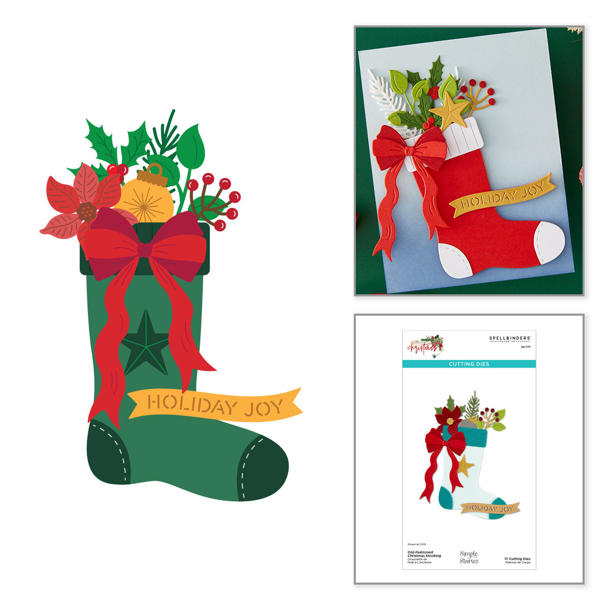 Old-Fashioned Christmas Stocking Etched Dies | Simple Stories