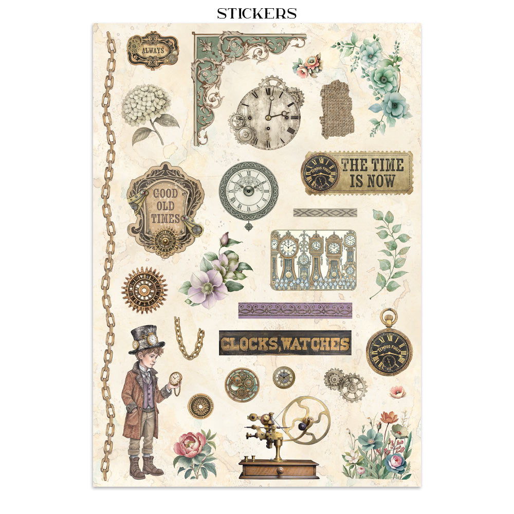 Gardens of Time Junk Journal Book | Backgrounds, Stickers, and Cut-outs