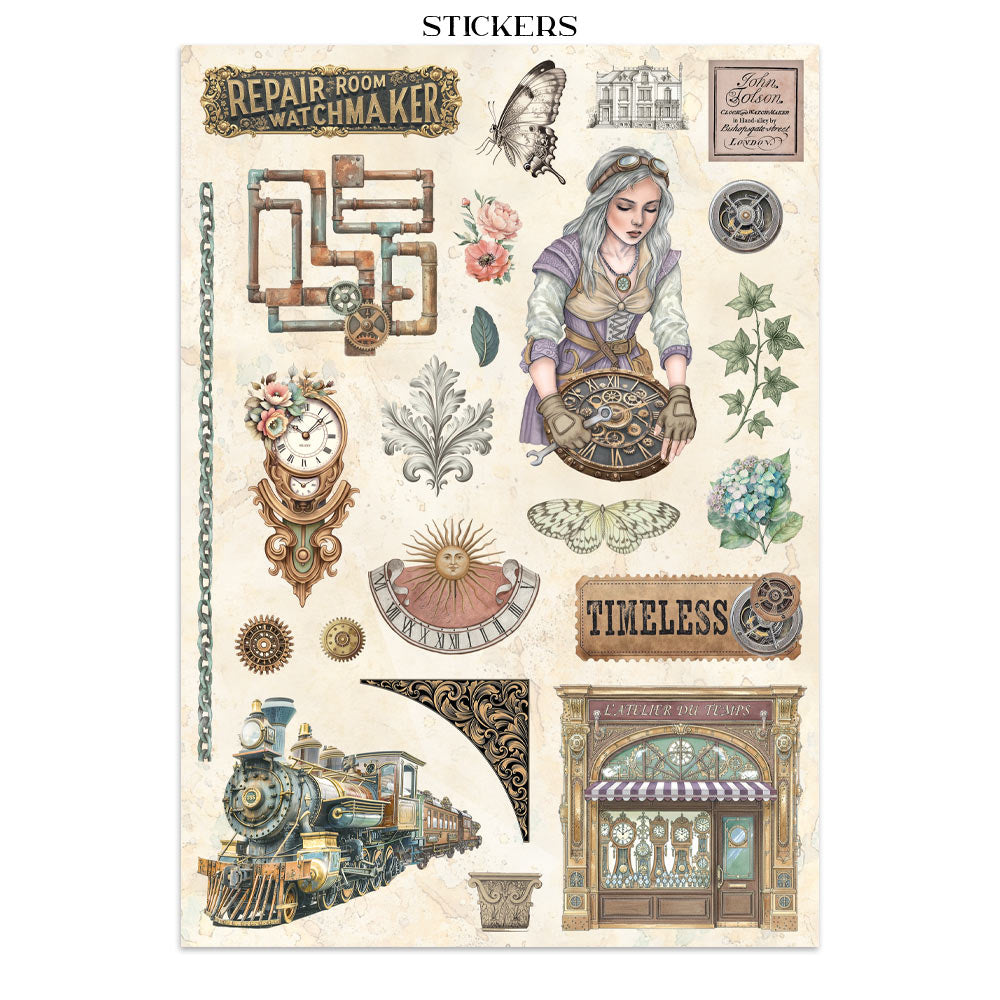 Gardens of Time Junk Journal Book | Backgrounds, Stickers, and Cut-outs