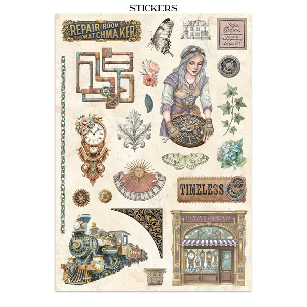 Gardens of Time Junk Journal Book | Backgrounds, Stickers, and Cut-outs