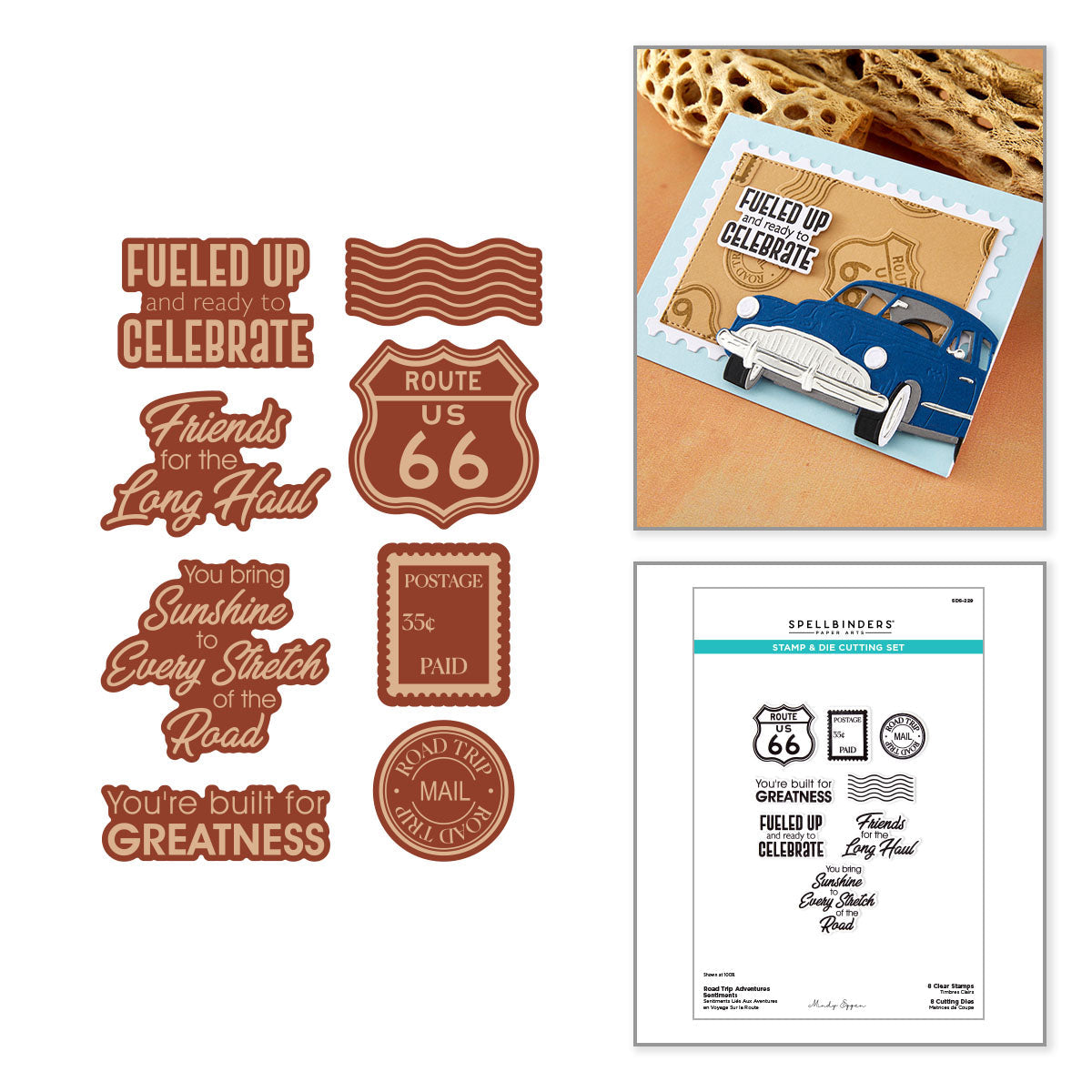 Road Trip Adventures Sentiments Stamp + Die Set by Mindy Eggen | Mindy Eggen