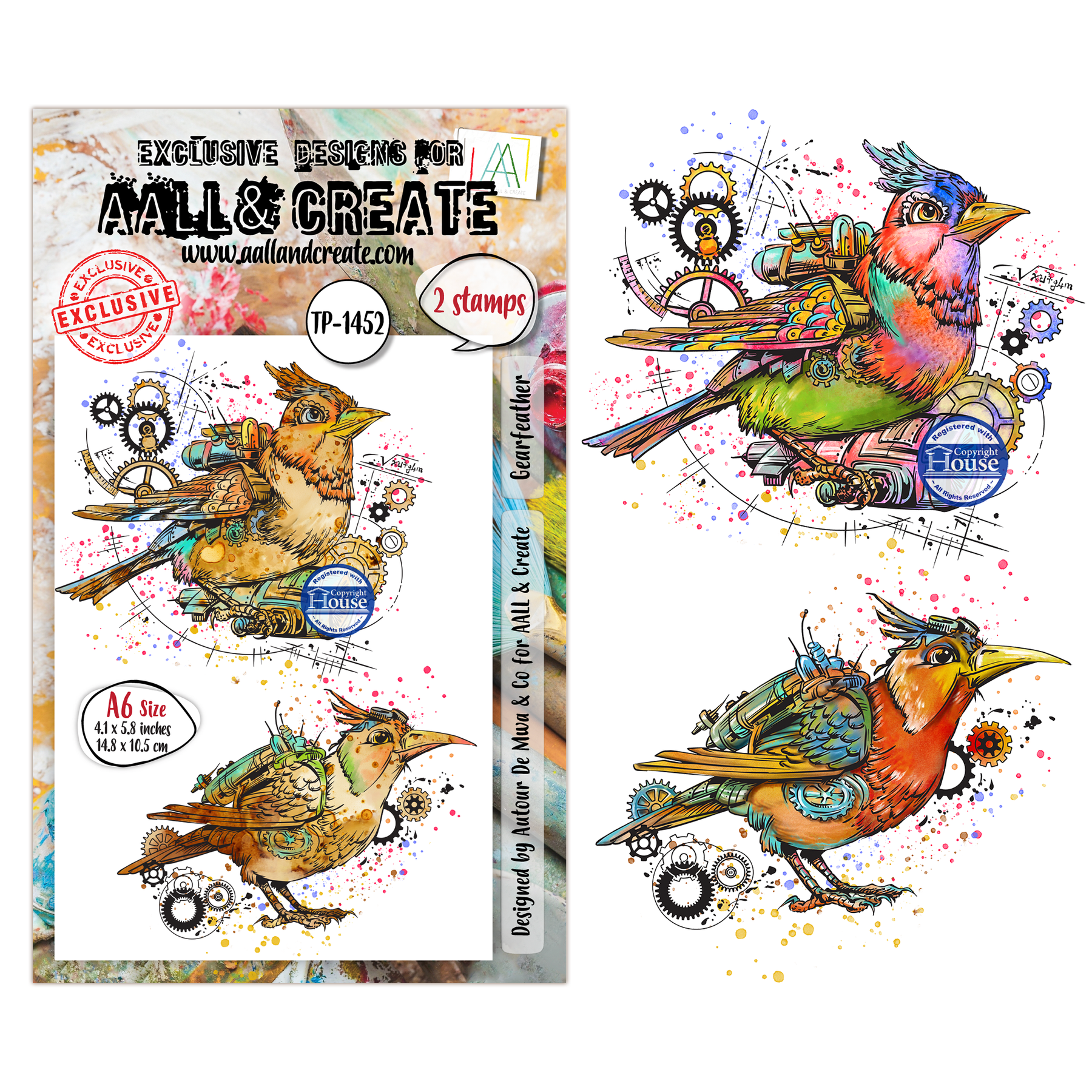 Gearfeather A6 Clear Stamp Set No. 1452