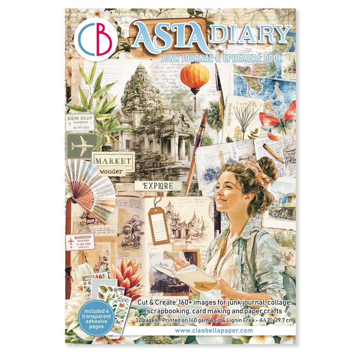 Asia Diary A4 Junk Journal & Ephemera Book