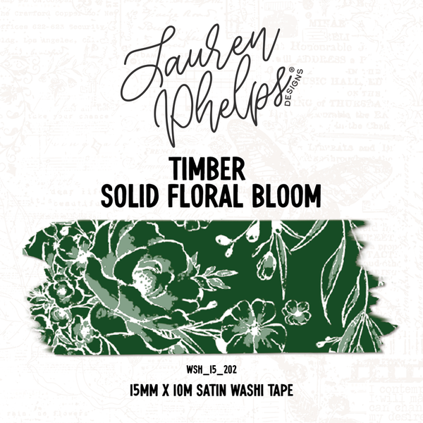 Timber Solid Floral Bloom 15mm Washi
