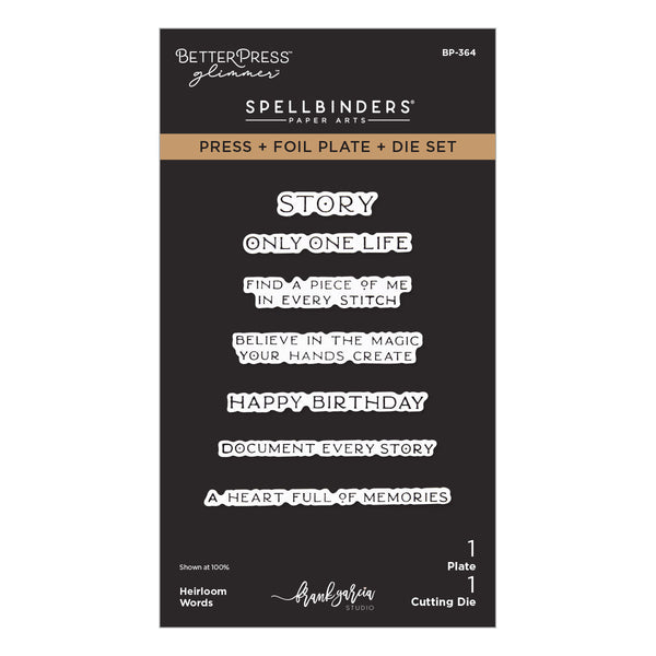 Heirloom Words Press & Foil Plate + Die Set | Frank Garcia