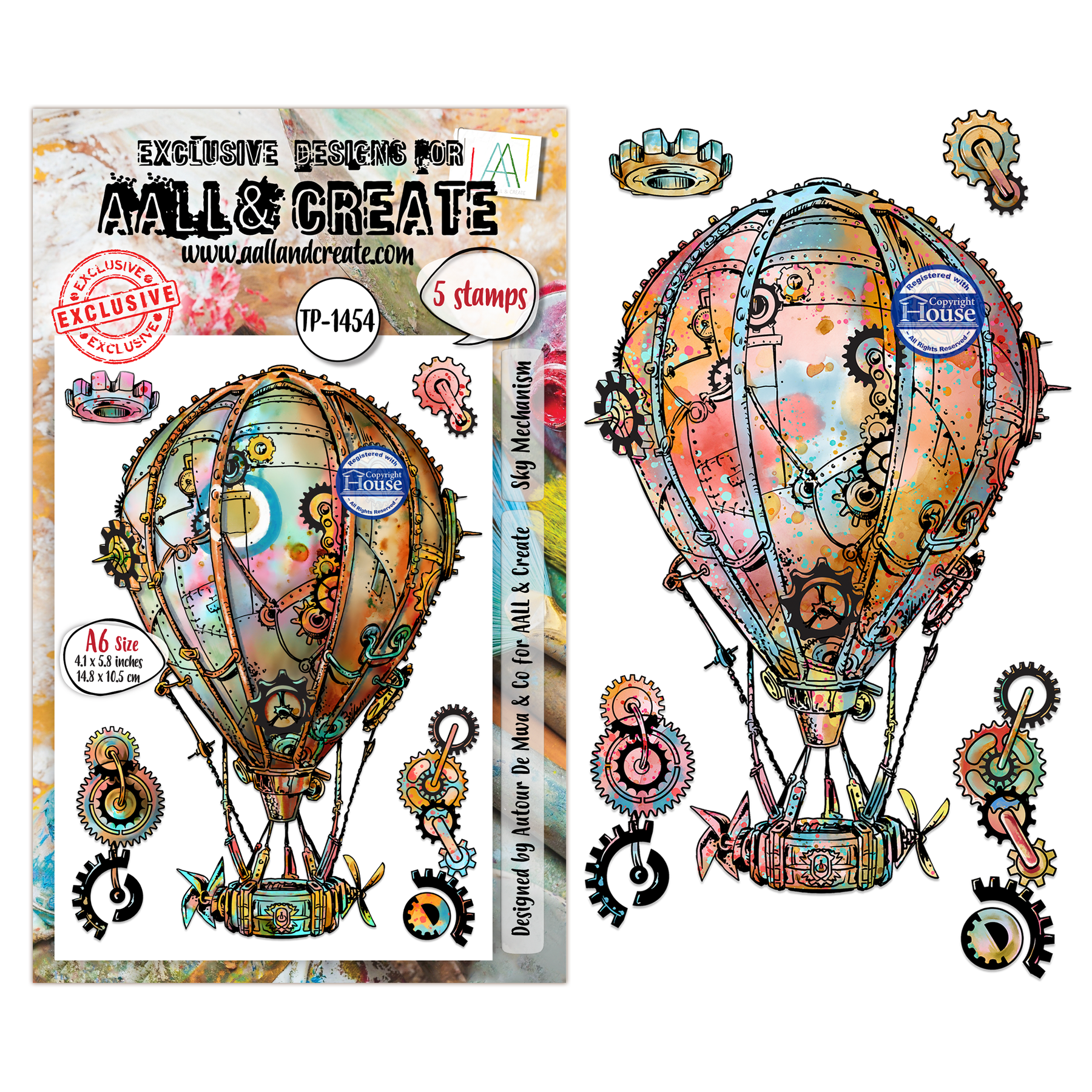 Sky Mechanism A6 Clear Stamp Set No. 1454