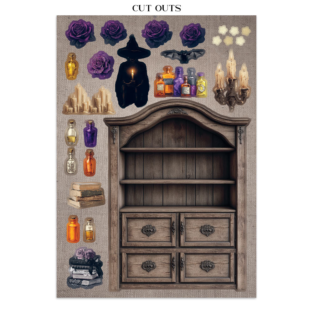 Halloween Junk Journal Book | Backgrounds, Stickers, and Cut-outs