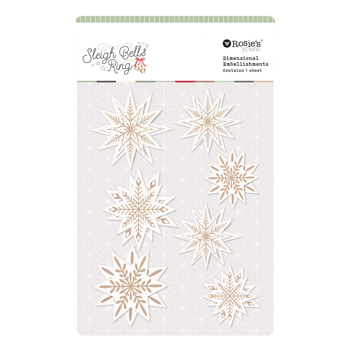 Sleigh Bells Ring Stars Dimensional Acetate Stickers