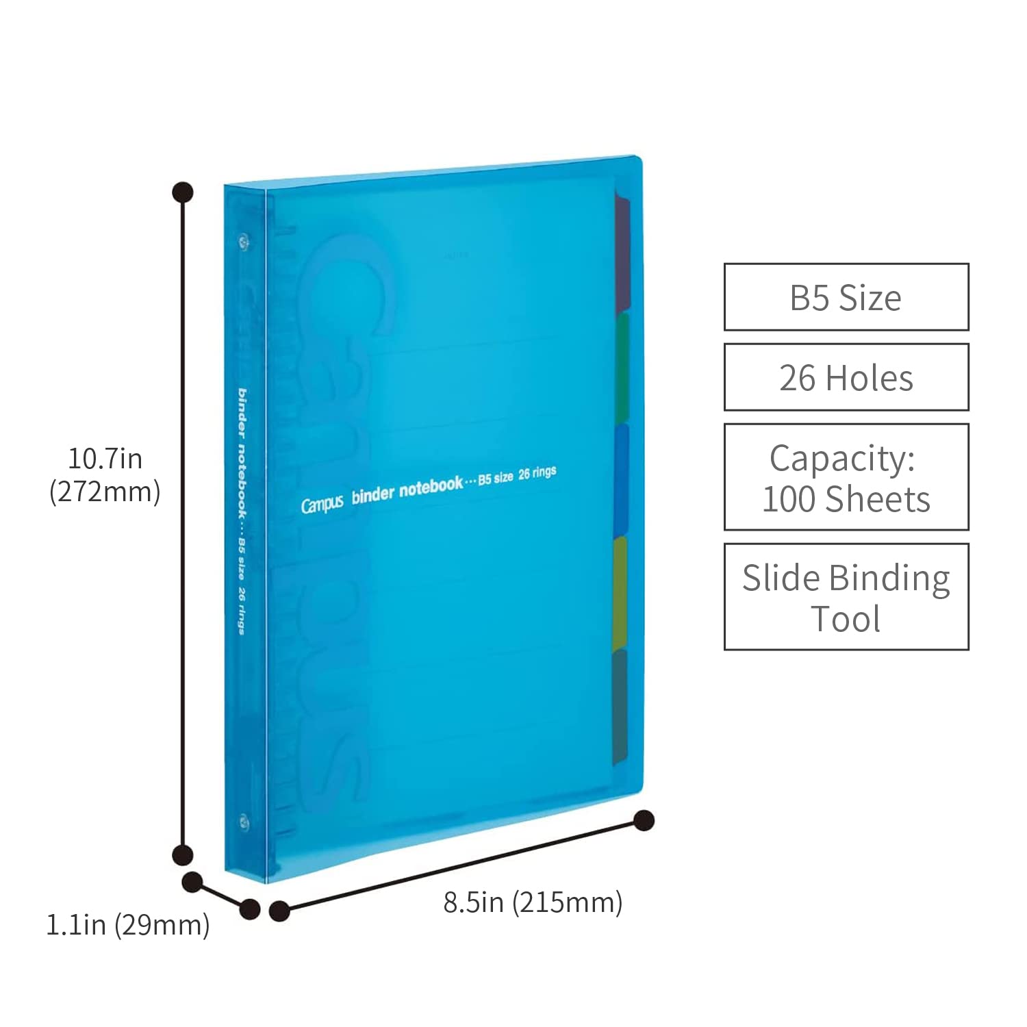 Campus B5 26-Ring Slide Binder