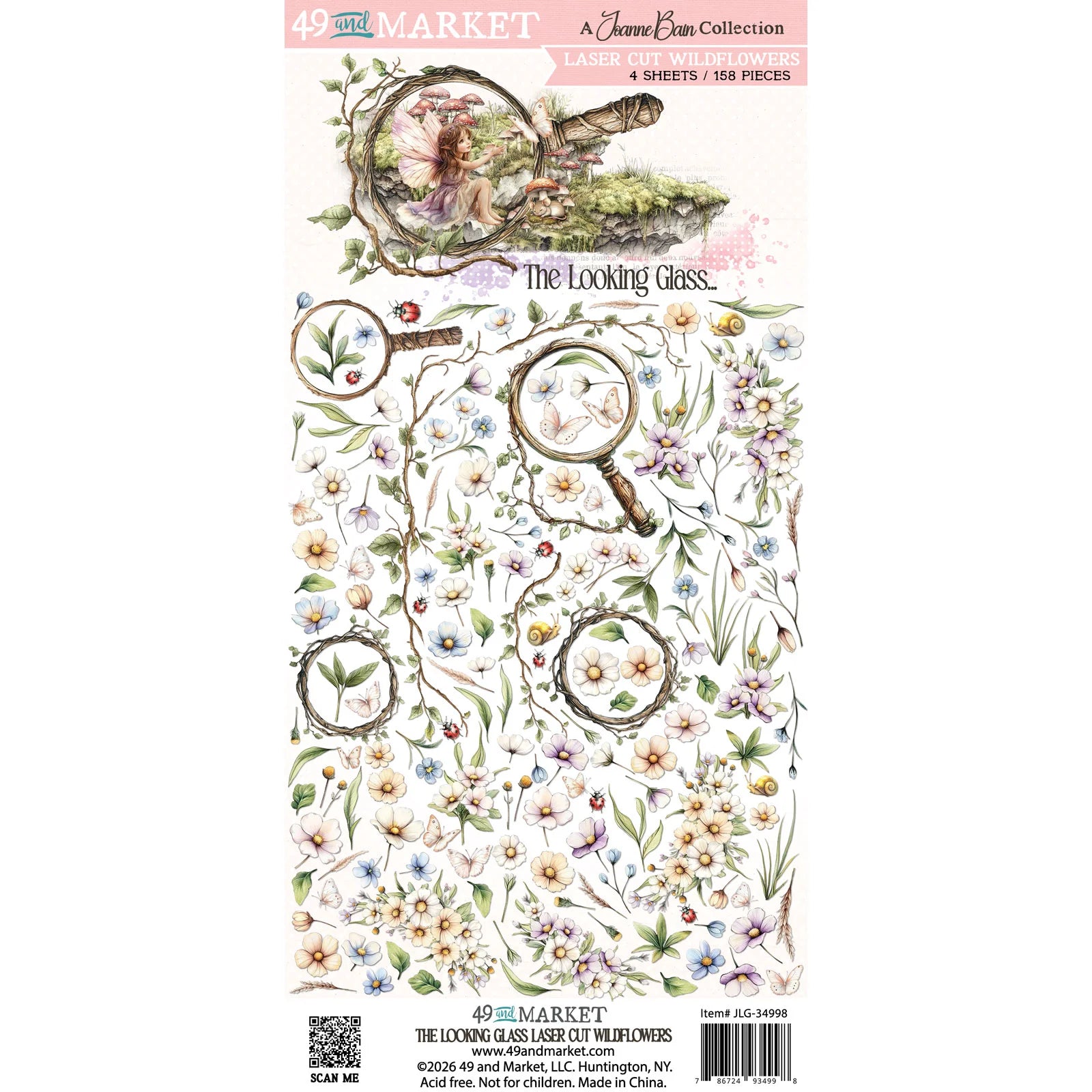 Wildflowers Looking Glass Laser Cut Elements