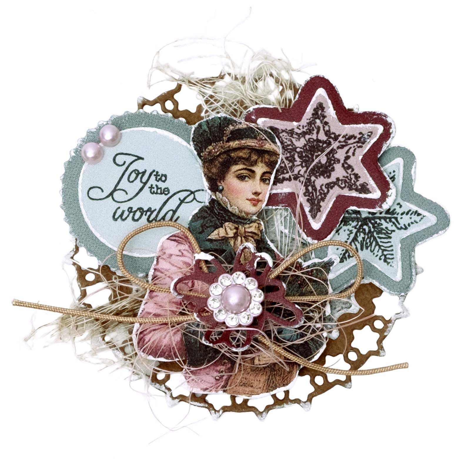 Christmas Blush Collage Die Cut Elements