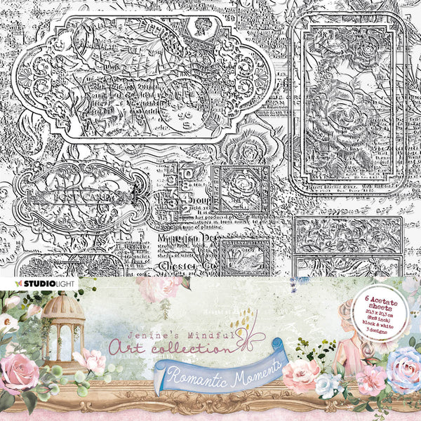 Tickets & Grunge 8x8 Acetate Sheets 6pk | Jenine's Mindful Art