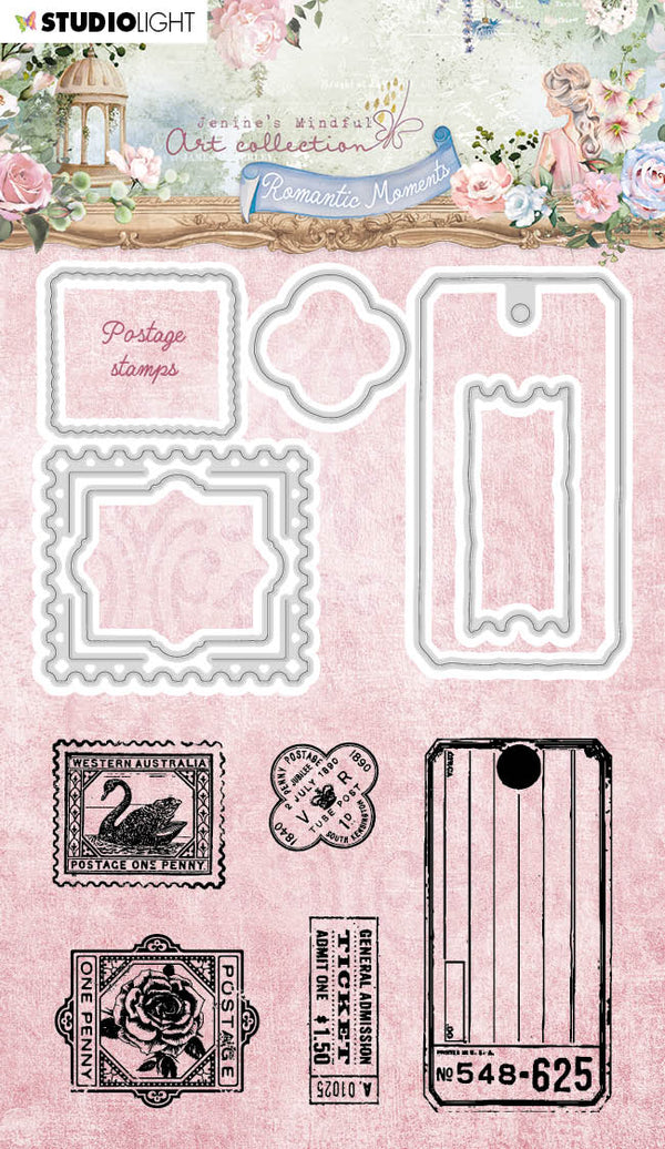 Postage Stamps Stamp & Die Set No. 63 | Romantic Moments