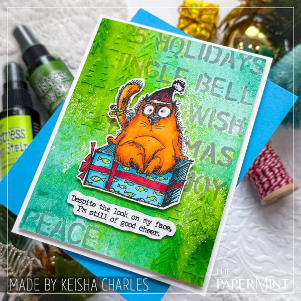 Snarky Cat Christmas Stamp + Stencil Set No. 34