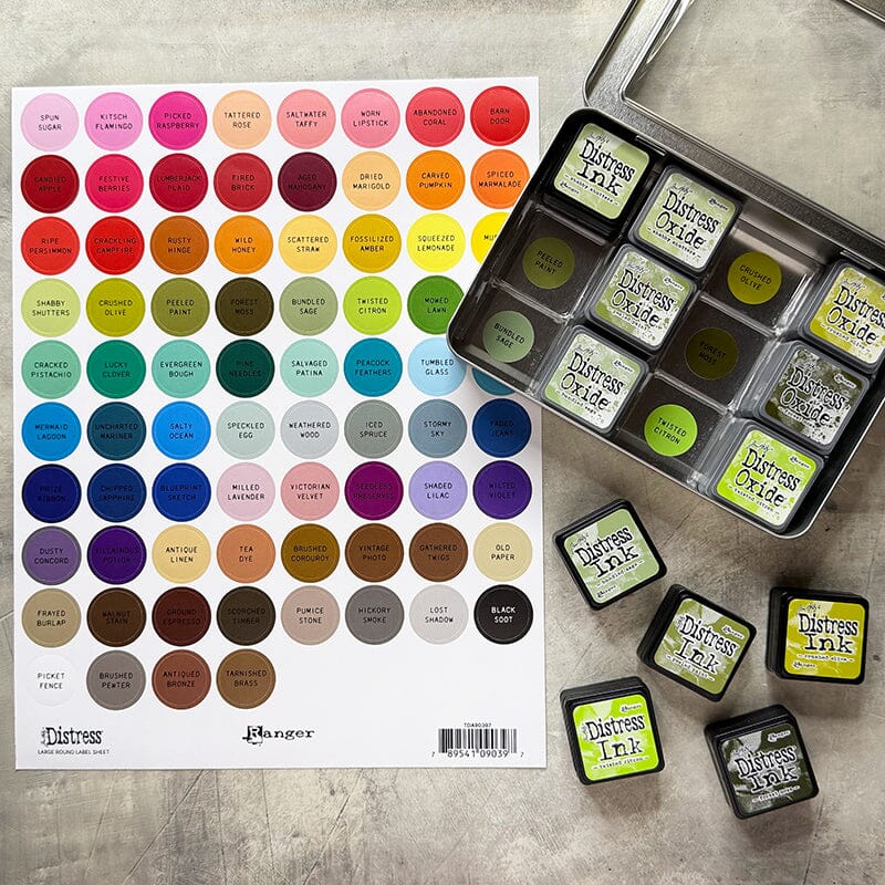 Distress Label Assortment Sheets