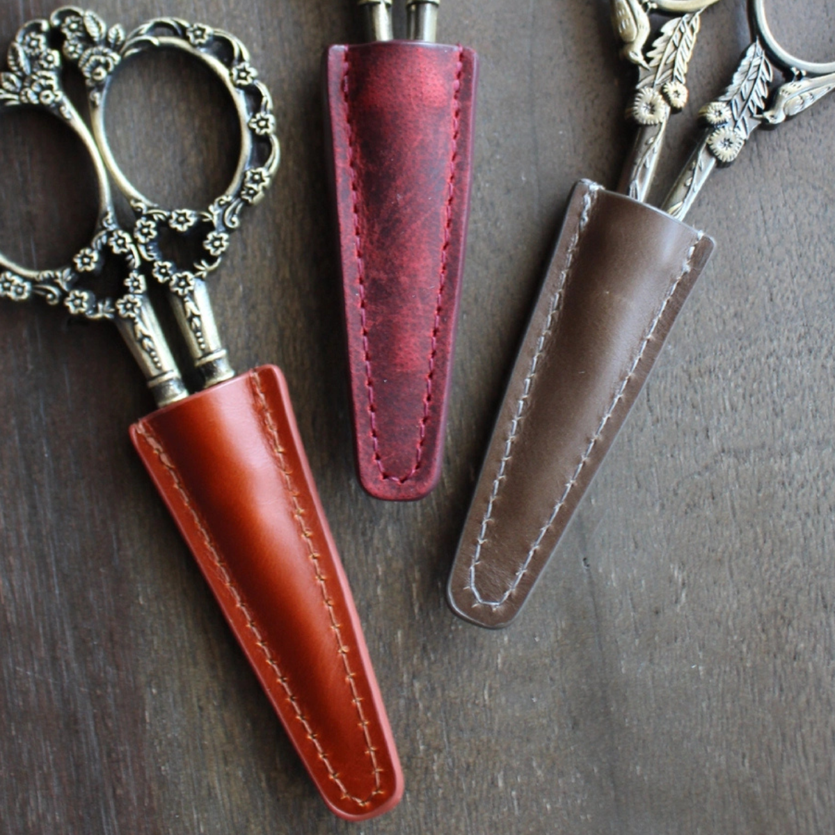 Leather Embroidery Scissor Sheaths