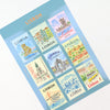 Collection of Lisbon-themed stamp stickers