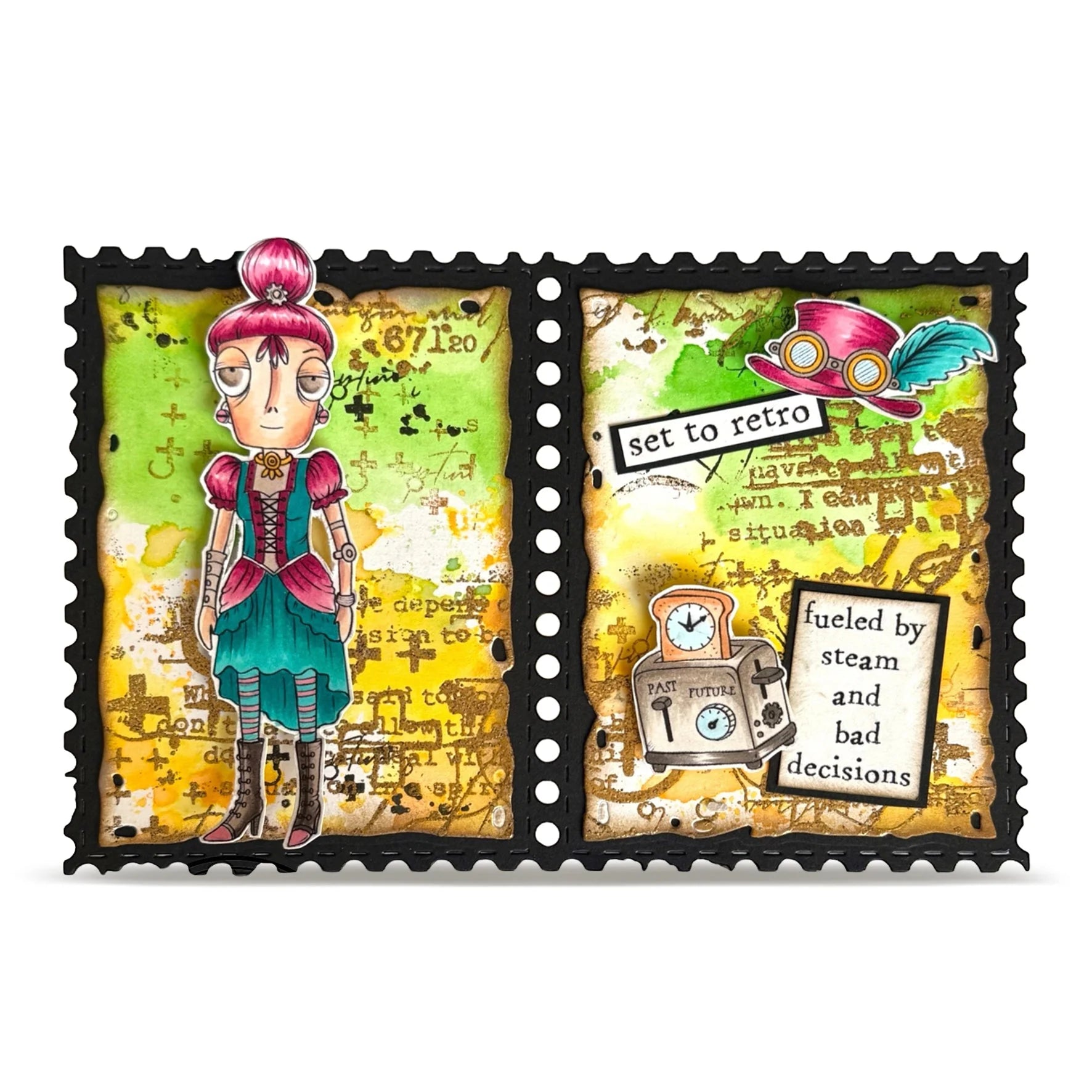 Steaming Dee A7 Clear Stamp Set No. 1375