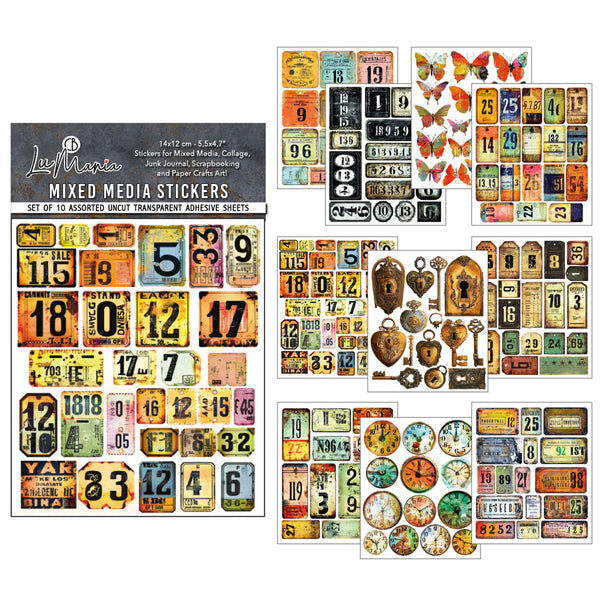 {coming soon!} Scratched Labels Mixed Media Sticker Set