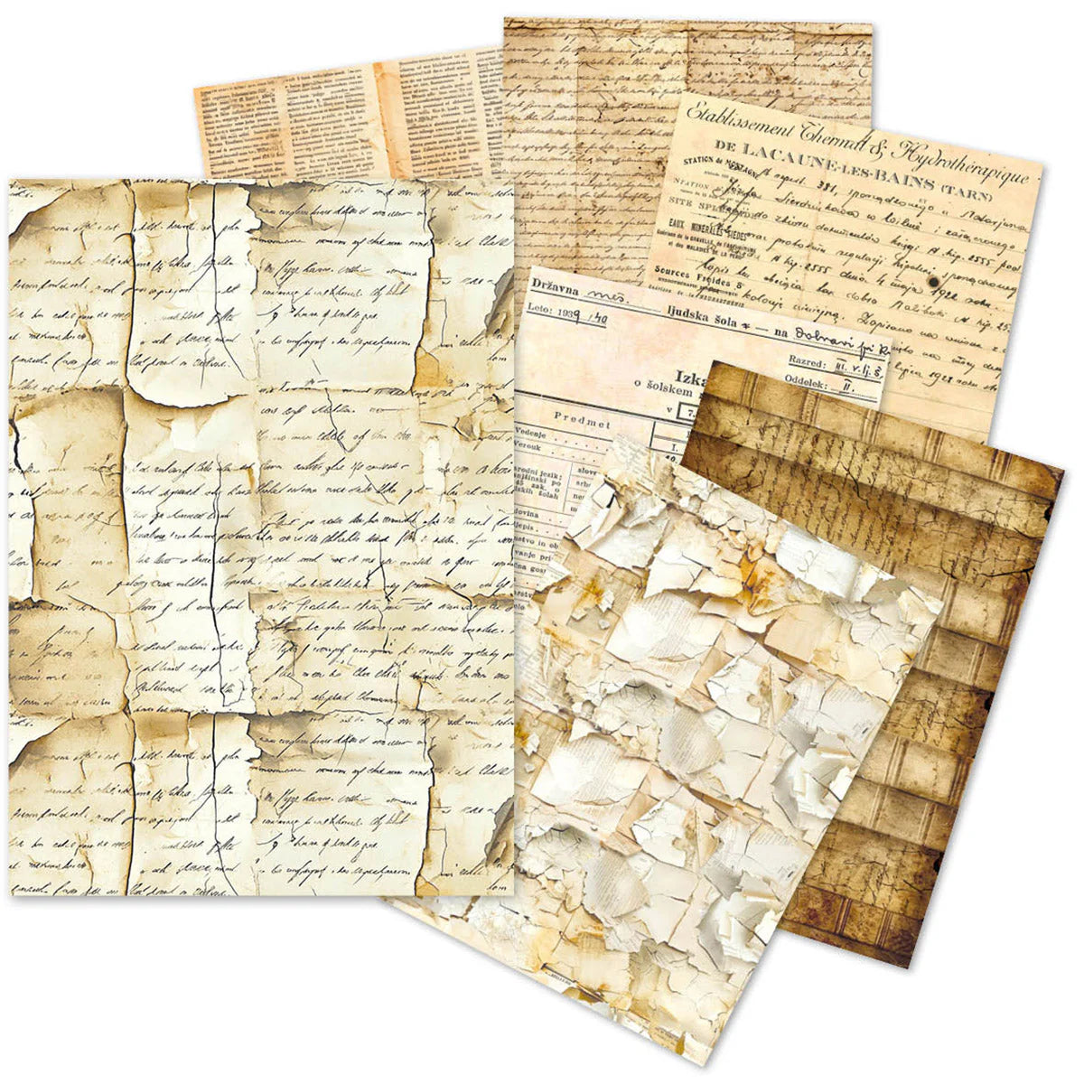 Vintage Manuscript A5 Tissue Paper 24pk