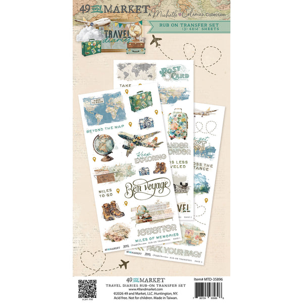 Travel Diaries Blendable Rub-on Transfers