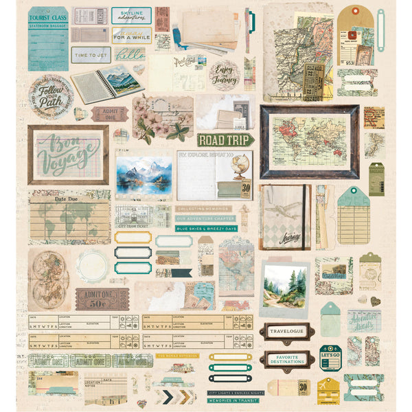 Travel Diaries Die-Cut Ephemera Set
